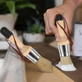 thumbnail image 6 of 3Pcs Wax Brushes Set with Flat Brush Pointed Brush Round Head Brush Natural Bristle Paint Brushes with Wooden Handle Chalk Paint Brushes Set for Furniture Milk Paint, 6 of 10