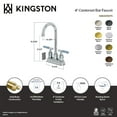thumbnail image 4 of Kingston Brass KB8490KPS Verona Double-Handle 4" Centerset Bar Faucet, Matte Black, 4 of 5