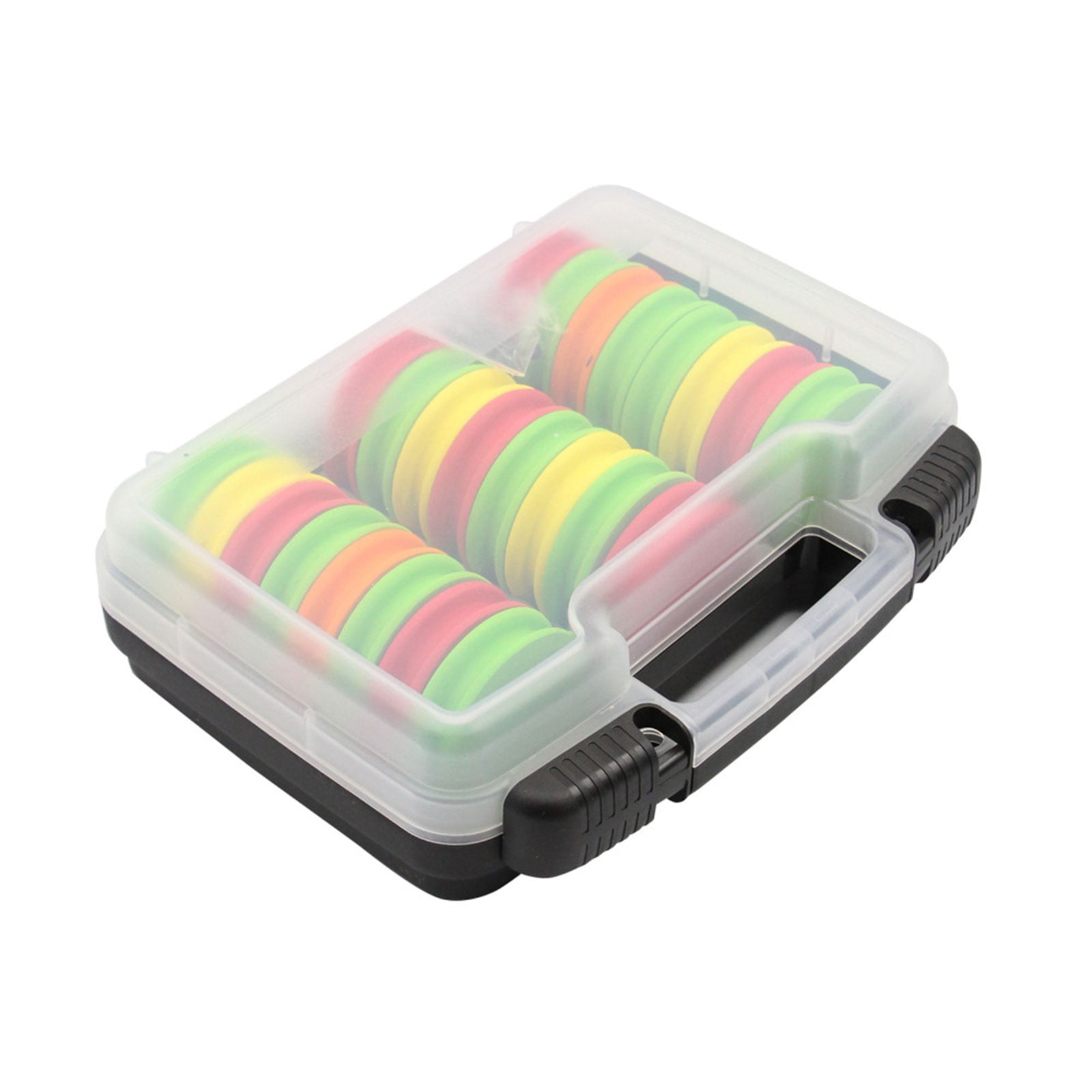 KUFptva 24Pcs Round Fishing Line Foam Spools Winding Board with Fishing Tackle Box Fishing Line Holder Storage Organizers