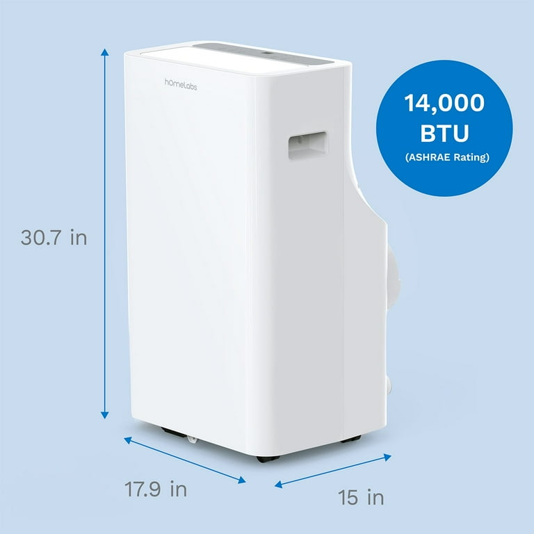hOmelabs Portable Air Conditioner 14000 BTU - Cools Rooms up to 600 Sq. Ft.  - Quiet AC Unit with Wheels, Washable Filter and Remote Control (New DOE  8600 BTU) - Walmart.com
