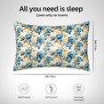 thumbnail image 4 of KLL Vintage Blue Flowers Pattern Silk Pillowcase for Hair and Skin Standard Size 20"X 30" Soft Breathable Pillow Covers for Sleeping, 4 of 6