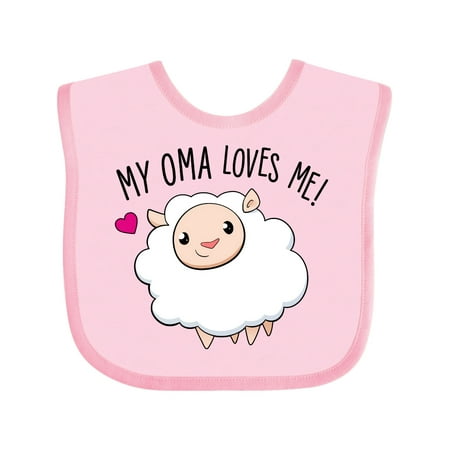 

Inktastic My Oma Loves Me- Cute Sheep Gift Baby Boy or Baby Girl Bib