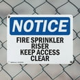 thumbnail image 5 of (2 Pack) Fire Sprinkler Riser Keep Access Clear OSHA Notice Sign 24 Inch X 18 Inch Plastic Sign, Weather Resistant, UV Protected for Workplace, Business, and Construction Site, Made in, 5 of 8
