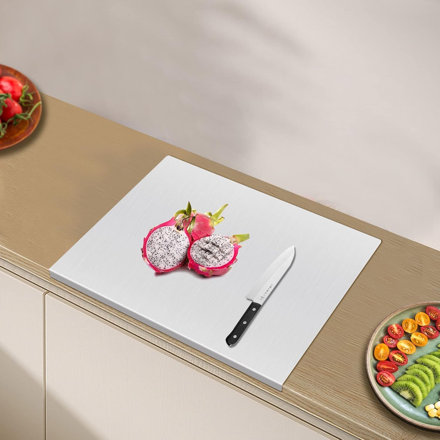 Cutting Boards, 27.6" X 19.7" Large 304 Stainless Steel Cutting Chopping Boards, Non Stick Thick Board for Kitchen, Pastry Board for Meat, Vegetables, Bread