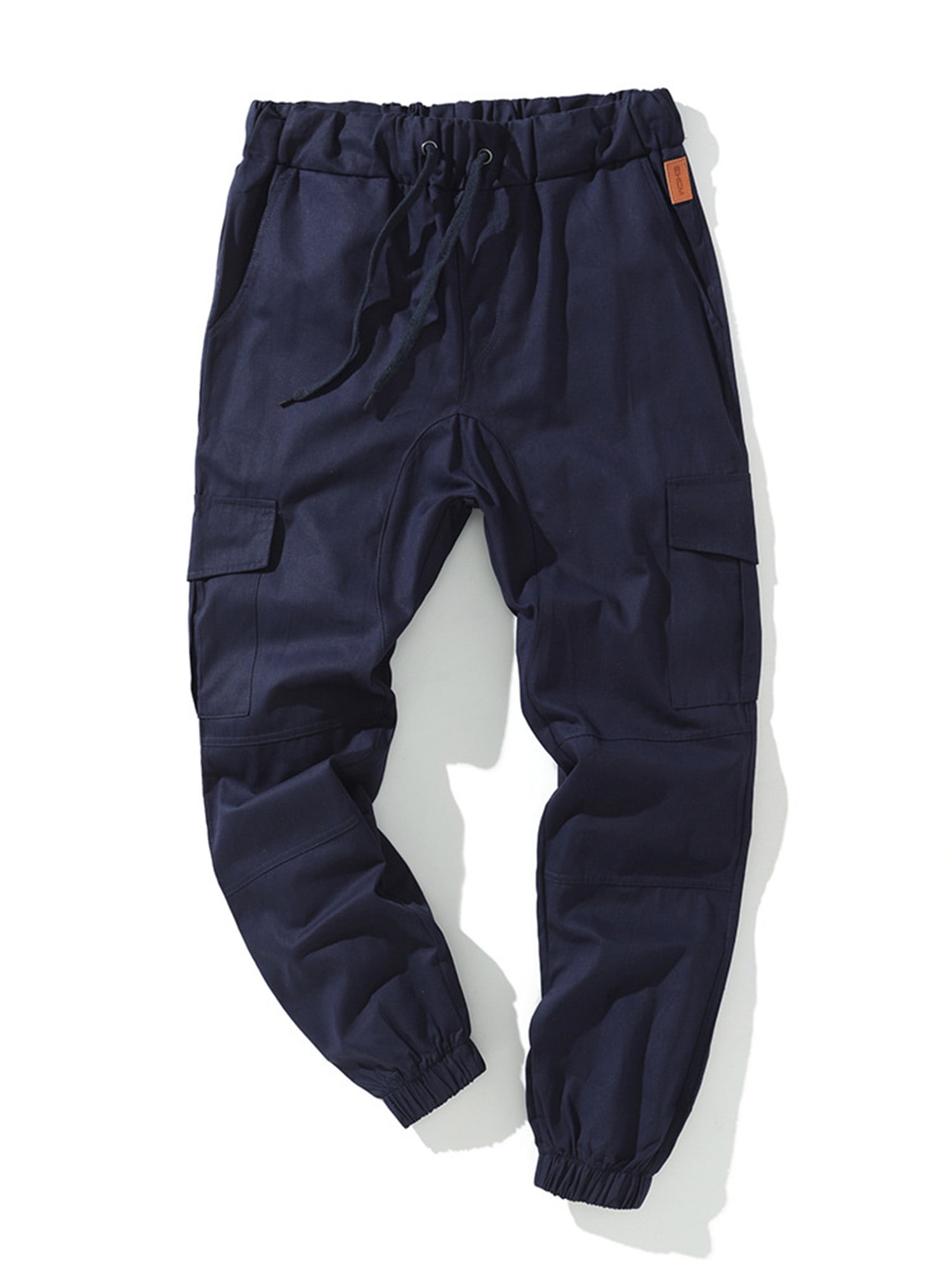 MAWCLOS Mens 100 Cotton Jogger Work Pants with Multipockets Tapered Closed Bottom Trousers