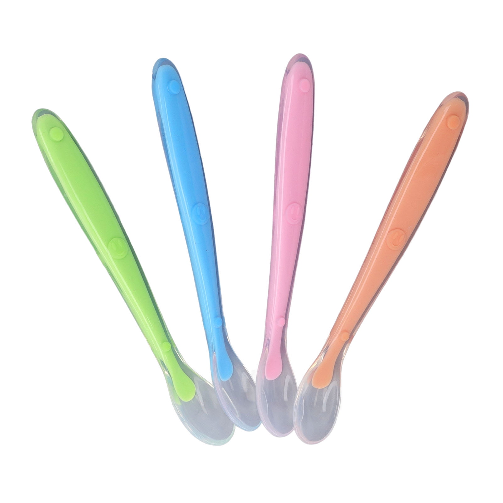 Cuillères Vertes - Filles'alimentation En Silicone Pour Bébé, Ventouse