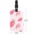 thumbnail image 6 of Square 2Pack PU Leather Strawberries Cruise Luggage Tag with Privacy Cover and Name ID Tag for Travel Handbags Backpacks Luggage Tags, 6 of 6