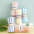 thumbnail image 6 of PALIFEUR Bath Towels Striped Bath Towels, 11.8x23.6" Velvet Highly Absorbent Super Soft Towels, Quick Drying Wash Cloths Lightweight Face Towels for Bathroom, Spa, Gym, Hotel, Gifts-Light Blue, 6 of 8