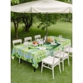 thumbnail image 3 of St. Patrick's Day Outdoor Tablecloth - 60x84 Inch Rectangle Dining Table Cover, Green Shamrock Watering Can Leaf Plaid Waterproof Outdoor Table Cloth with Umbrella Hole & Zipper for Picnic/Patio, 3 of 7