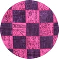 thumbnail image 1 of Ahgly Company Indoor Round Patchwork Pink Transitional Area Rugs, 6' Round, 1 of 4