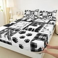 thumbnail image 3 of Feelyou Wildlife Elk Deer Queen Sheet Sets, Grey Buffalo Plaid Bed Set, 4-Piece, 3 of 7