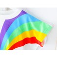 thumbnail image 5 of LNMQLPDBS Toddler Boy Short Summer Rainbow Printed Short Sleeve T Shirt + Cartoon Overalls Suspender Pants with Embroided 2pcs Outfits Unisex Kids Clothes Sets Baby Girl Set for Outdoor Play, 5 of 8