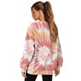 thumbnail image 6 of SCRAWLGOD Tie-Dye Pink Womens Casual Crewneck Sweatshirts Long Sleeve Fashion Tops Loose Fitting Pullovers with Drop Shoulder Design for Shopping Running, L, 6 of 6