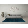 thumbnail image 3 of Ahgly Company Machine Washable Indoor Square Abstract Turquoise Blue Modern Area Rugs, 8' Square, 3 of 4