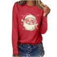 thumbnail image 6 of Mgmyaa Womens Christmas Print Long Sleeve Shirt Round Neck Graphic Tees Casual T-Shirts, 6 of 7