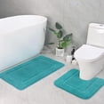 thumbnail image 1 of Juego de alfombras de baño LOCHAS, azul turquesa, suave, baño, 2 unidades, 1 of 7