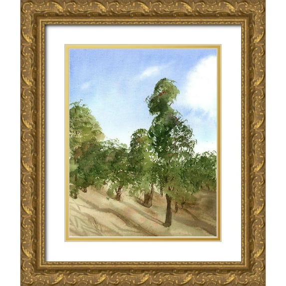 Shefranov, Olga 26x32 Gold Ornate Wood Framed with Double Matting Museum Art Print Titled - Apple Trees
