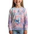thumbnail image 2 of DISNIMO Butterfly Cherry Blossom Girls Tee Shirts Fall Shirts for Girls Long Sleeve T Shirts Size 7 8 Girls Shirts Soft Tshirts Girls Crew Neck T Shirt Kids Large Tee Shirts Kids Casual Tees, 2 of 7