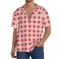 thumbnail image 7 of Lsque Checkered Christmas With Snowflakes print Men's Cuban Collar Short Sleeve Shirt Summer Beachwear Casual Button Down Fashionable Vacation Leisure Shirt-Small, 7 of 7