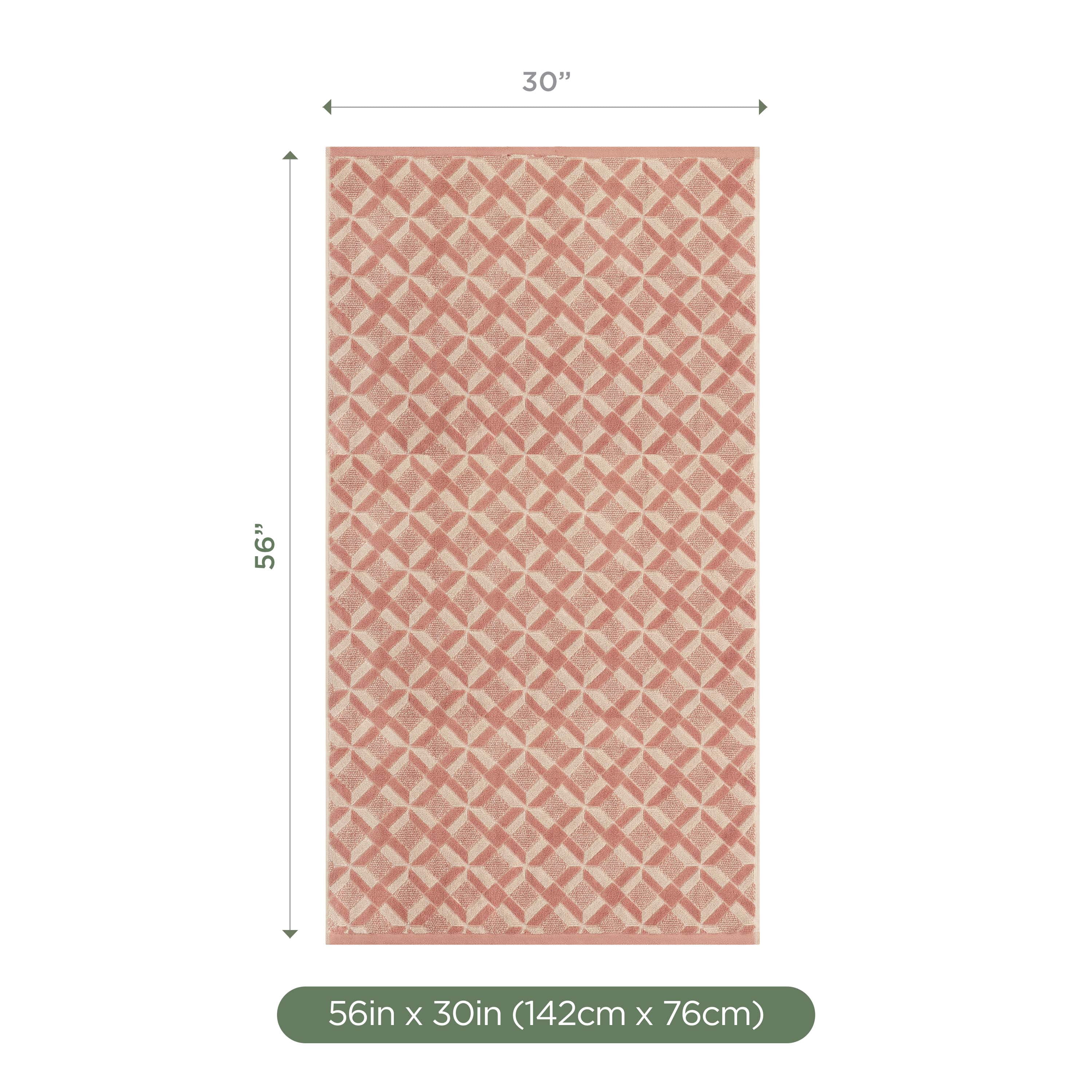 Martex Restore Geo Bath Towel, 30" x 56", Clay