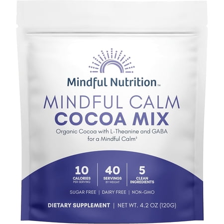 Mindful Nutrition Calm Sugar Free Cocoa Mix with L-Theanine & GABA, 4.2 oz