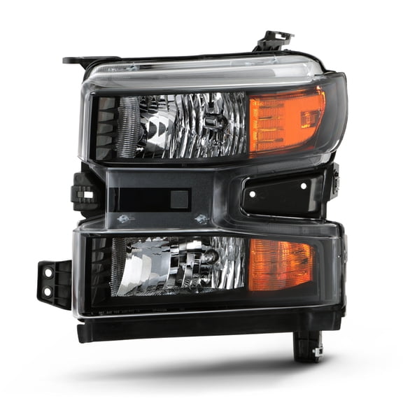 AKKON - Fits 2019-2021 Chevy Silverado 1500 19 1500 LD [Halogen Type] w/o LED Black Headlight Headlamp Driver Left Side