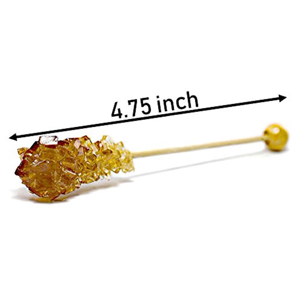 Amber Barista Sugar Swizzle Sticks, Rock Candy Crystals (Individually
