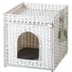 thumbnail image 1 of Caja de arena para gatos SETVSON de ratán con alfombrilla de arena para gatos, color blanco, 1 of 7
