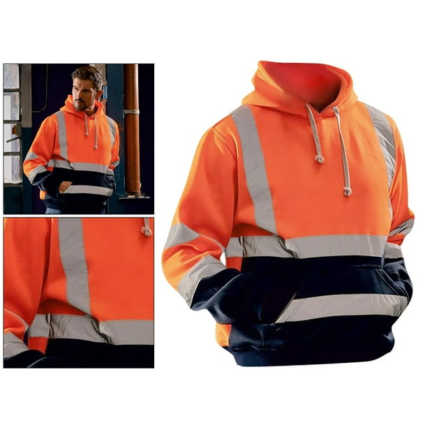 Orange top reflective hoodie