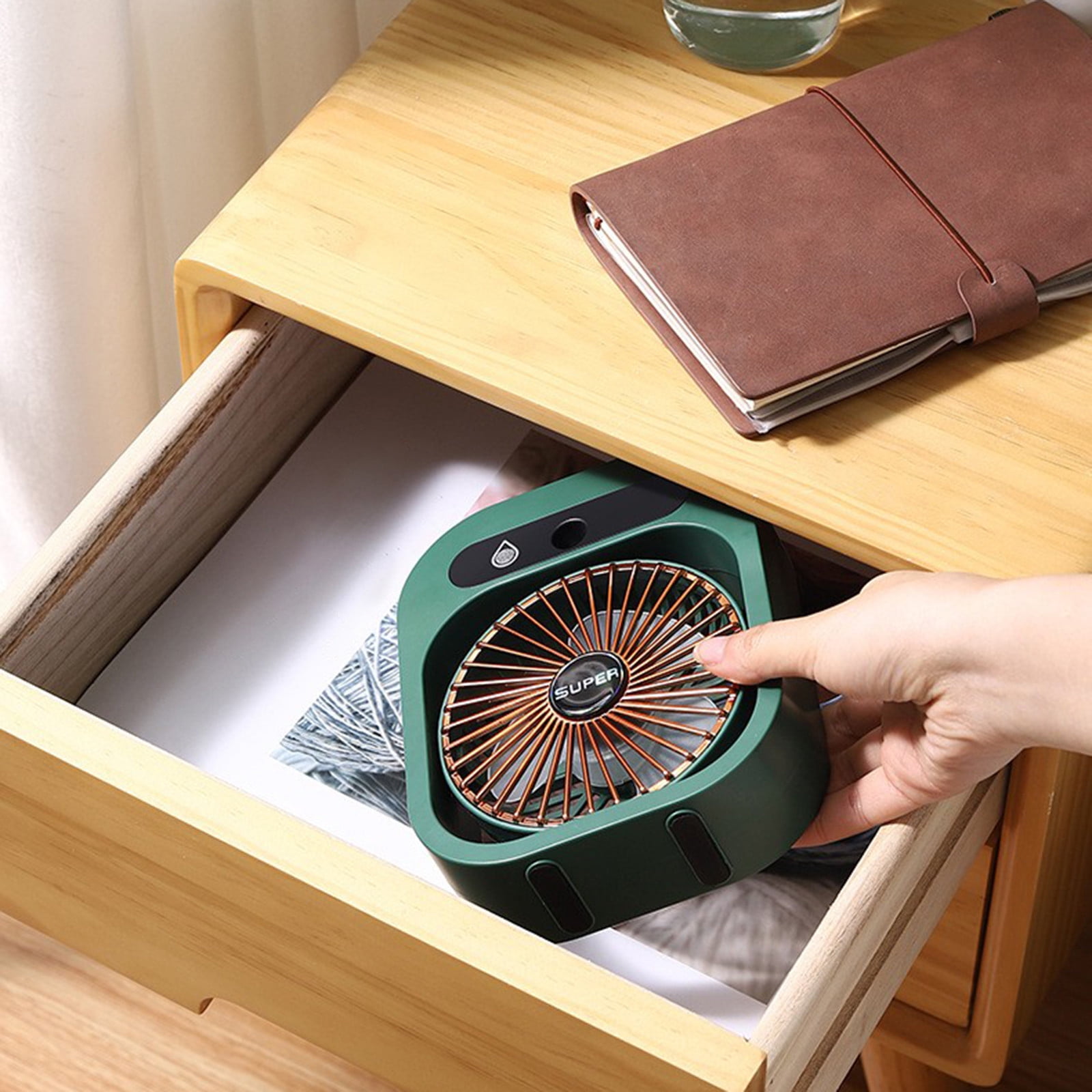 Portable Air Conditioners - Small Portable AC Quiet Personal Air Cooler,USB Powered Mini Desktop Cooling Misting Fan, 1/2/3 H Timer, 3 Speeds,360°Adjustment,for Office, Home, Room,Desk,Car - Black