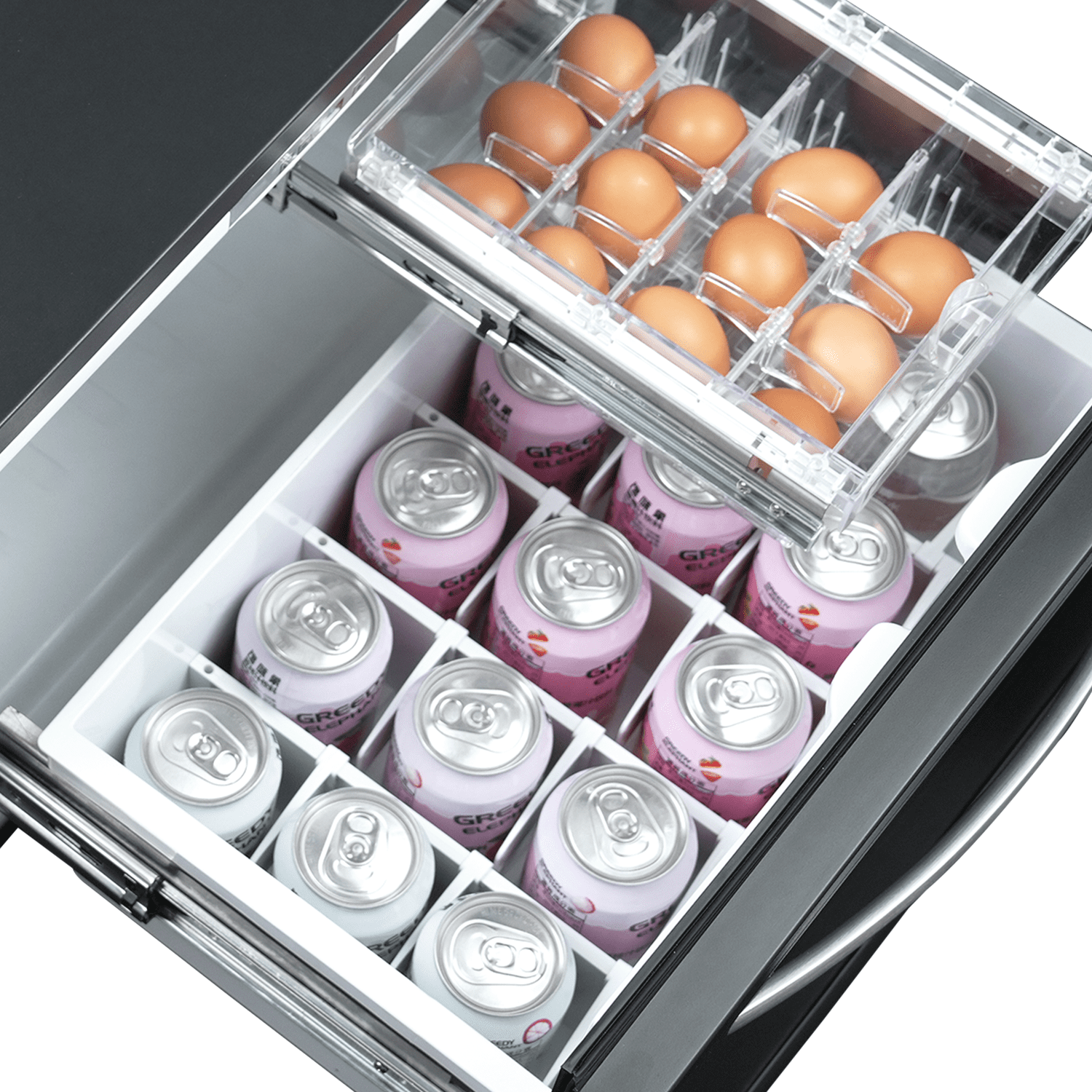 Smad Drawer Refrigerator 12V 115V Truck Cooler AC DC Fridge Hotel 1.7 cu ft Quiet