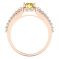 thumbnail image 4 of Halo Engagement Ring for Women - 1.83ct Simulated Yellow Diamond in 14K Rose Gold Promise Ring, 4 of 6