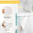 thumbnail image 3 of No Hook Plumeria Coastal Shower Curtain with Snap in Liner Set, Summer Beach Teal Blue Ocean Waterproof Fabric Bathroom Curtains with See Through Top Window, Hotel Style Small 36 x 78 Inch, 3 of 9