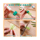 thumbnail image 4 of Cortador de cebolla multifuncional de acero inoxidable, cuchillo para verduras, cebolla verde, picadora, trituradora [3 piezas], 4 of 8