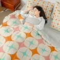 thumbnail image 4 of Manfei Colorful Stars Bedding Comforter Set 7 Pieces, Modern Geometric Art Queen Bedding Sets, Abstract Orange Cyan Beige Queen Sheet Sets, Lightweight Room Decor, 4 of 8