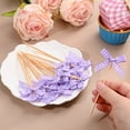 thumbnail image 7 of Uxcell 30-Pack Bow Cupcake Toppers, Ribbon Bow Cake Toppers Plaid Bowknot Cupcake Picks Birthday Cake Decor for Bridal Shower [Light Purple], 7 of 7