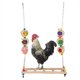 thumbnail image 1 of Columpio de pollo de madera colorido pollo colgante columpio juguetes escalada soporte escalera juguetes de entrenamiento para pollos mediano grande pájaro loro, 1 of 5