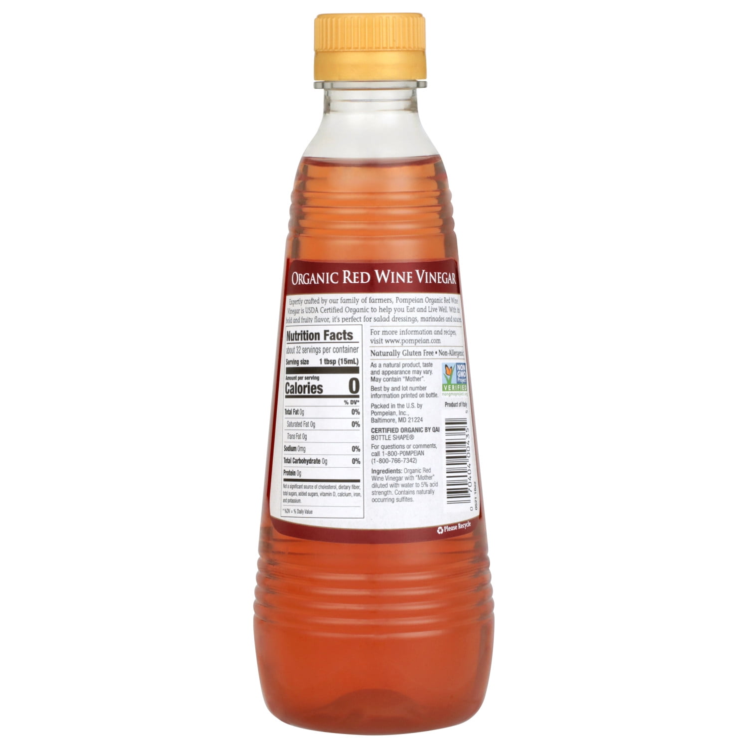(6 pack) Pompeian Organic Red Wine Vinegar - 16 fl oz