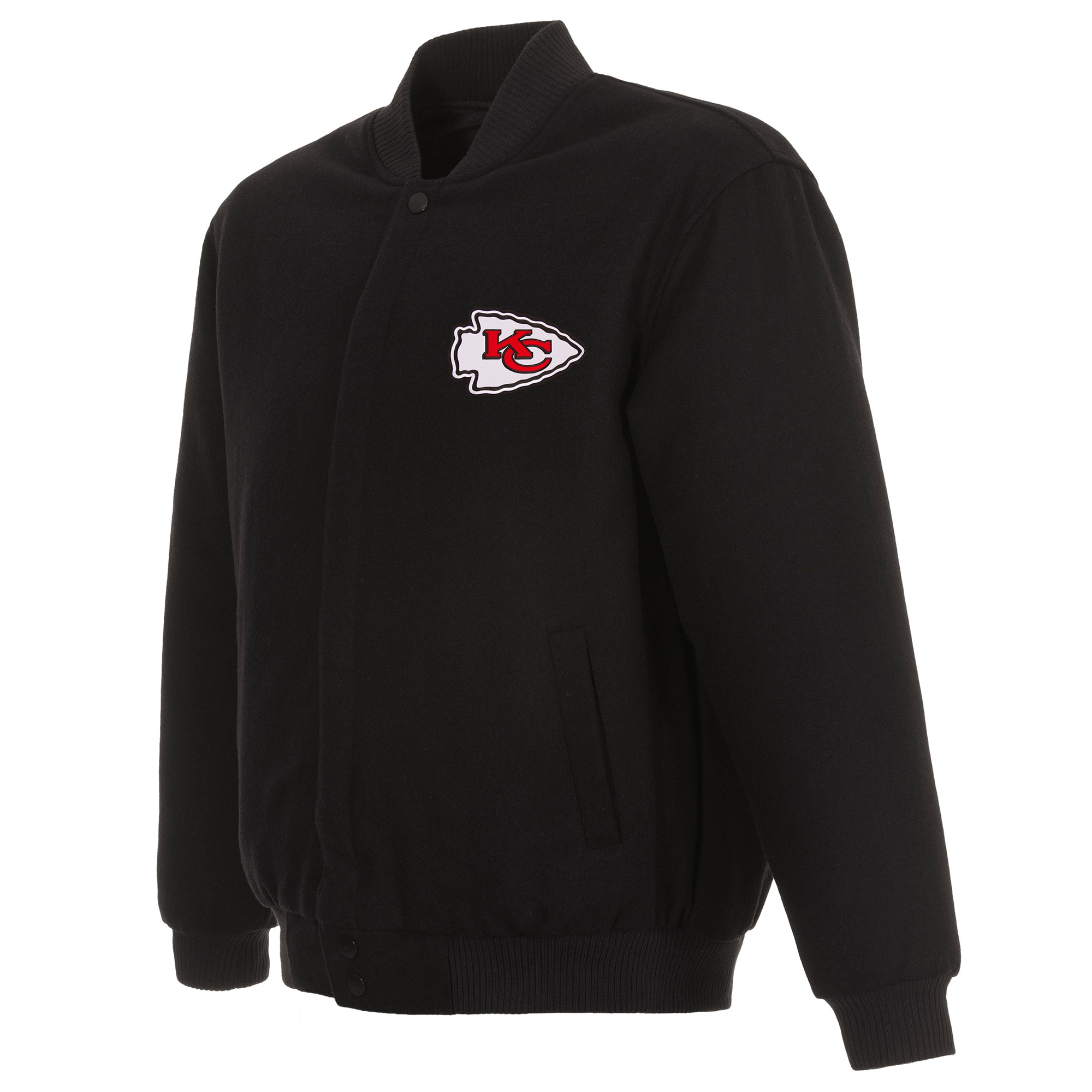 Kansas City Chiefs JH Design Wool & Leather Full-Snap Jacket - Red/Cream X-Large