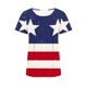 thumbnail image 4 of Fiudx Ofertas Flash Del Día Solo En Línea Tops Estampados Informales de Manga Corta con Cuello Redondo y Estampado Del Día de La Independencia para Mujer, 4 of 5