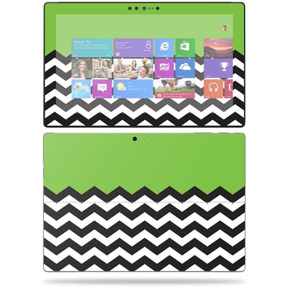 MightySkins MISURPRO1-Lime Chevron Skin for Microsoft Surface Pro 2017 12.3 in. - Lime Chevron
