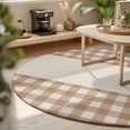 thumbnail image 3 of Small Round Rug 3Ft, Retro Brown Non-Slip Washable Circle Rugs Carpet, Farmhouse Buffalo Plaid Vintage Beige Indoor Outdoor Rug Floor Mats Throw Runner for Bedroom Living Room Bathroom, 3 of 8