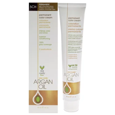 Argan Oil Permanent Color Cream - 5CH Light Chocolate Brown 3 oz Hair Color
