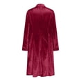 thumbnail image 5 of Velvet Long Open Front Cardigan Coat Elegant Retro High Slit Loose Fit Duster Outerwear With Pockets For Women, 5 of 7