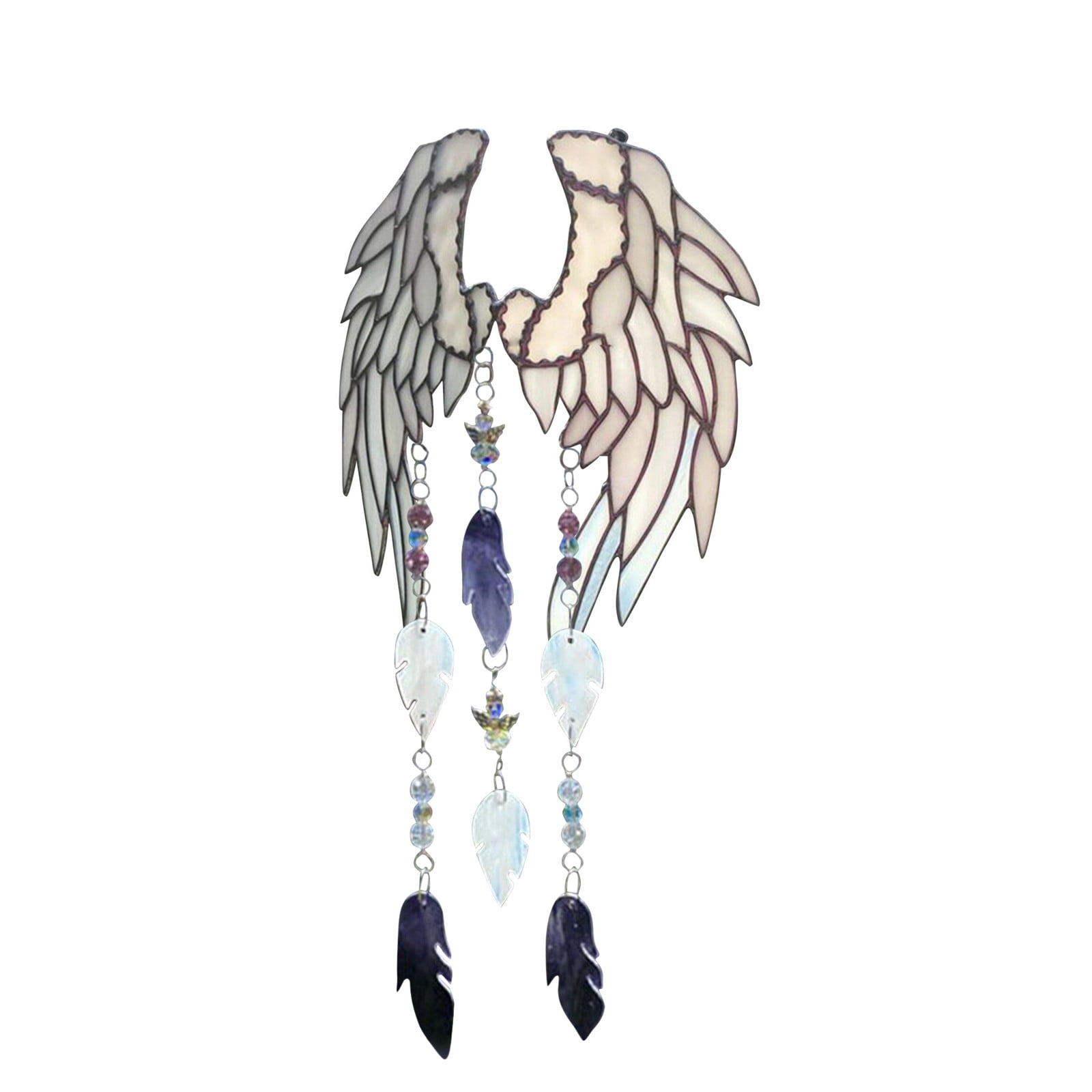 Pure White tall feather collar backpack with iridescent crystal accents 