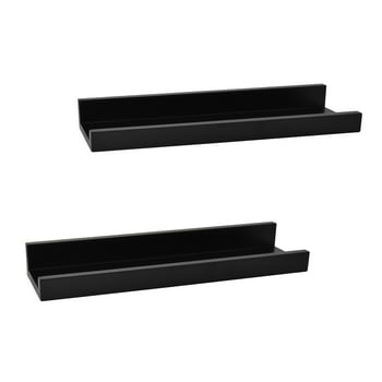 Mainstays 15"x4" Black Floating Picture Wall Ledge, Set of 2