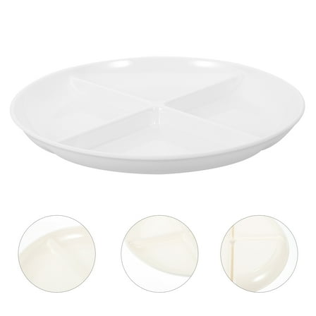 GOOHOCHY White Divided Plates for Home Use with Multi Compartment Design Great for Snacks and Fruits 7.8 Inches