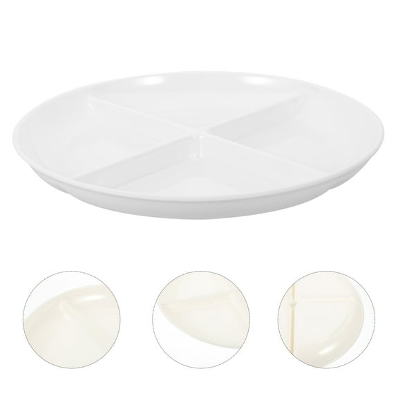 GOOHOCHY White Divided Plates for Home Use with Multi Compartment Design Great for Snacks and Fruits 7.8 Inches