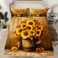 thumbnail image 2 of Homewish Rustic Sunflower Full Size Sheets,Old Barn Door Bed Sheets,Country Floral Sheet Sets For Girls Boys,Luxury Bedroom Decor,4-Piece, 2 of 7
