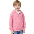 thumbnail image 2 of OGLCCG Hoodies for Boys Size 4-5,Boys Waffle Pullover Hoodie Kids Long Sleeve Half Zip Hooded Sweatshirts with Pocket,Pink, 2 of 5